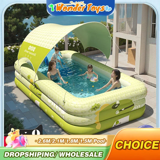 Large Inflatable Pool Swimming Pool 1.5M/1.8M/2.1M/3/2.6M Removable above Ground Children'S Pvc Family Party Pools Outdoor Toys