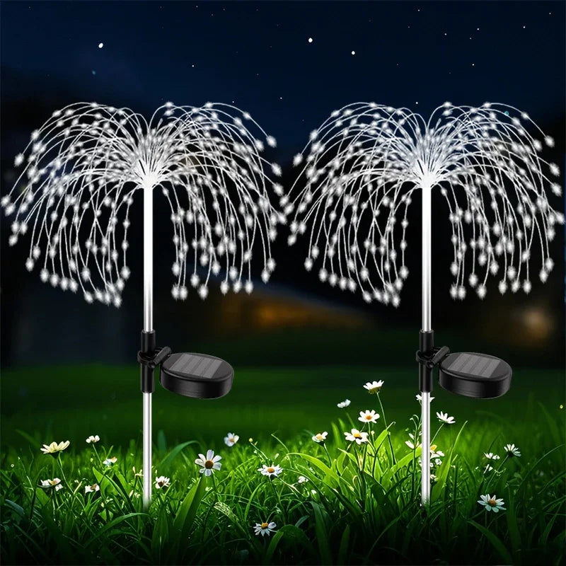 Garden Decor Solar Pathway Lights 200LED Outdoor Waterproof Firework Fairy Lights for Patio Lawn Yard Walkway