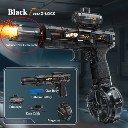 UMP45 Electric Water Gun Full Automatic Submachine with Light Large-Capacity Outdoor Beach Swimming Pool Shooting Game Kid Toy