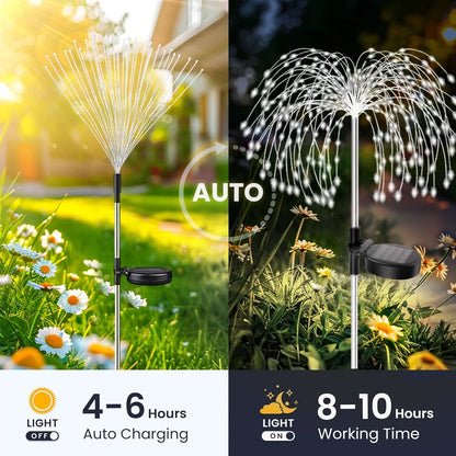 Garden Decor Solar Pathway Lights 200LED Outdoor Waterproof Firework Fairy Lights for Patio Lawn Yard Walkway