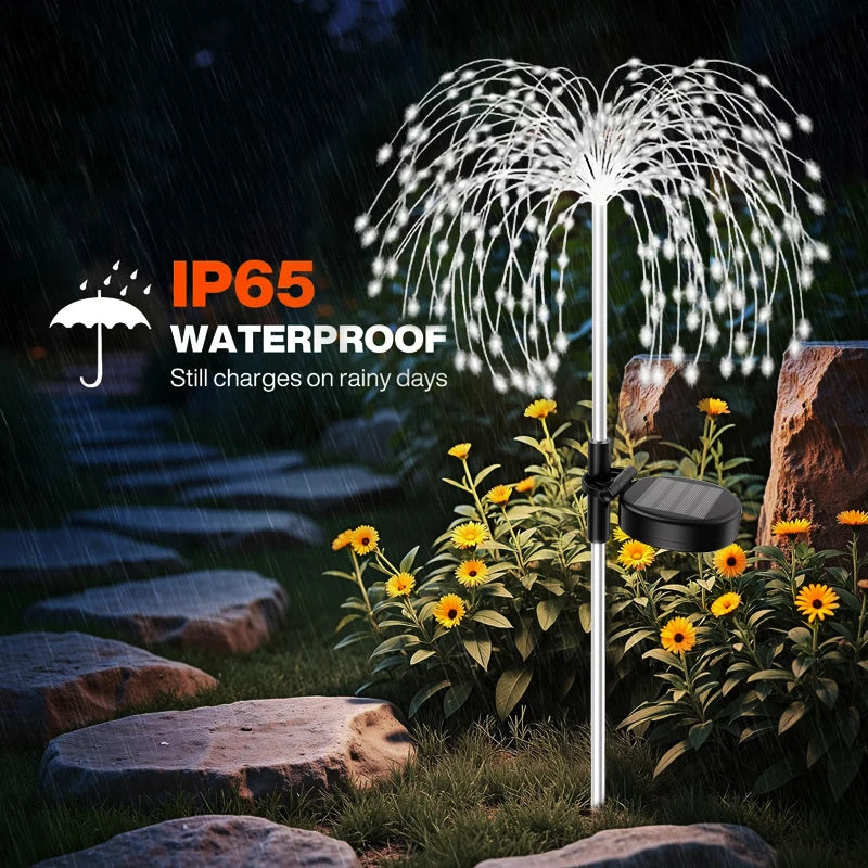 Garden Decor Solar Pathway Lights 200LED Outdoor Waterproof Firework Fairy Lights for Patio Lawn Yard Walkway
