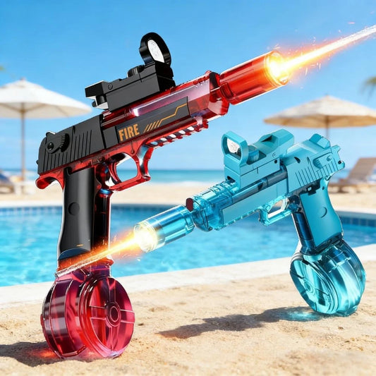 Light up Electric Water Gun with Flame Effect High-Pressure Squirt Blaster for Outdoor Fun Perfect Gift for Adults Kids