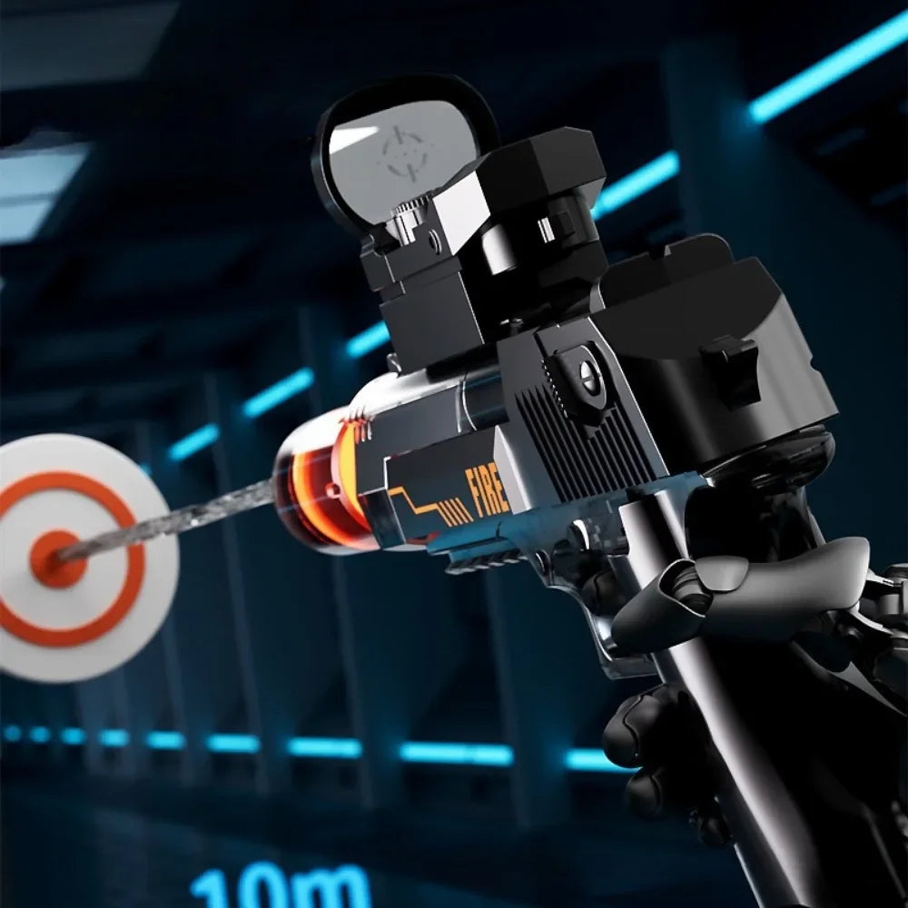 Light up Electric Water Gun with Flame Effect High-Pressure Squirt Blaster for Outdoor Fun Perfect Gift for Adults Kids