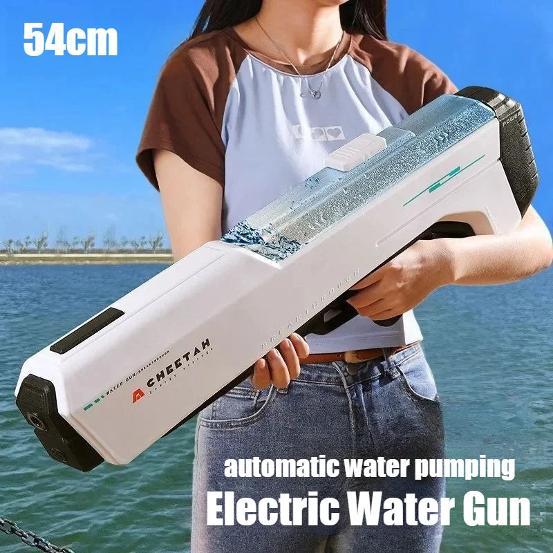 Summer Children Electric Powerful Water Guns One Click Water Absorption Fully Automatic Watergun Kids Outdoor Beach Pool Toys
