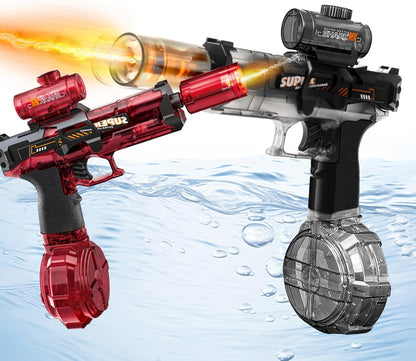 2 PCS Pistolet À Eau Électrique,Pistolet À Eau Puissant Et Avec Effet Lumineux,Pistolet a Eau Convient Aux Jeux D'Été En Plein Air, À La Piscine, À La Plage, Aux Garçons, Aux Filles