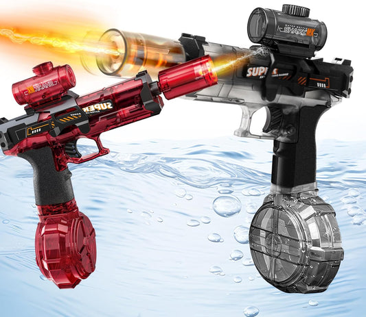 2 PCS Pistolet À Eau Électrique,Pistolet À Eau Puissant Et Avec Effet Lumineux,Pistolet a Eau Convient Aux Jeux D'Été En Plein Air, À La Piscine, À La Plage, Aux Garçons, Aux Filles
