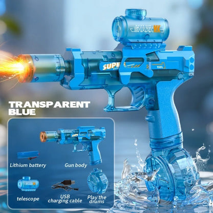 Light up Electric Water Gun with Flame Effect High-Pressure Squirt Blaster for Outdoor Fun Perfect Gift for Adults Kids