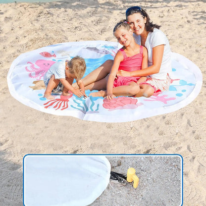 Kids Beach Puddle Pool Toddler Blanket Paddling Pool with Carrying Bag Waterproof Summer Outdoor Water Play Toy Picnic Travel