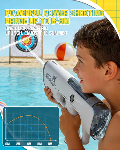 Pistolet À Eau Électrique Enfants, Pistolet À Eau Automatique Avec Aspiration Automatique, Portée De 6-8 M, Longue Autonomie, Pistolet a Eau Pour Piscines, Plages Et Jardin﻿