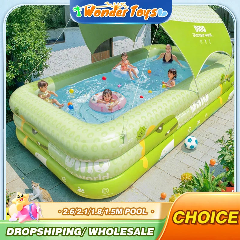 Large Inflatable Pool Swimming Pool 1.5M/1.8M/2.1M/3/2.6M Removable above Ground Children'S Pvc Family Party Pools Outdoor Toys