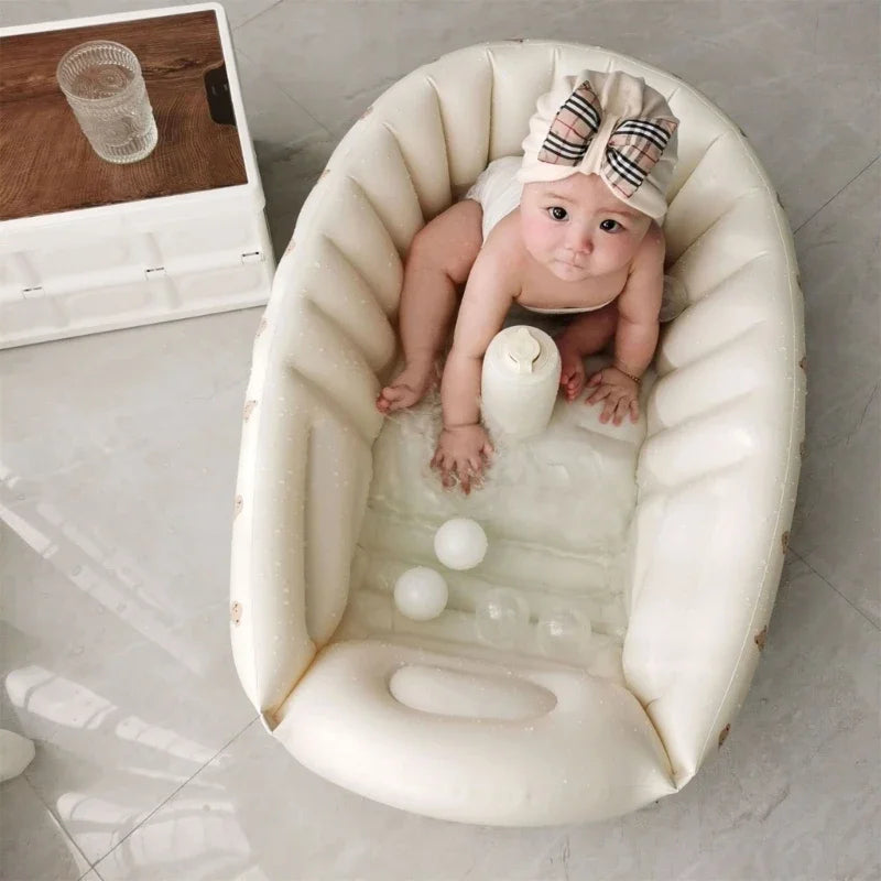Cartoon Pattern Bathtub 90X55X30Cm Foldable PVC Indoor Swimming Pool for Infants Summer Kids Water Fun Game