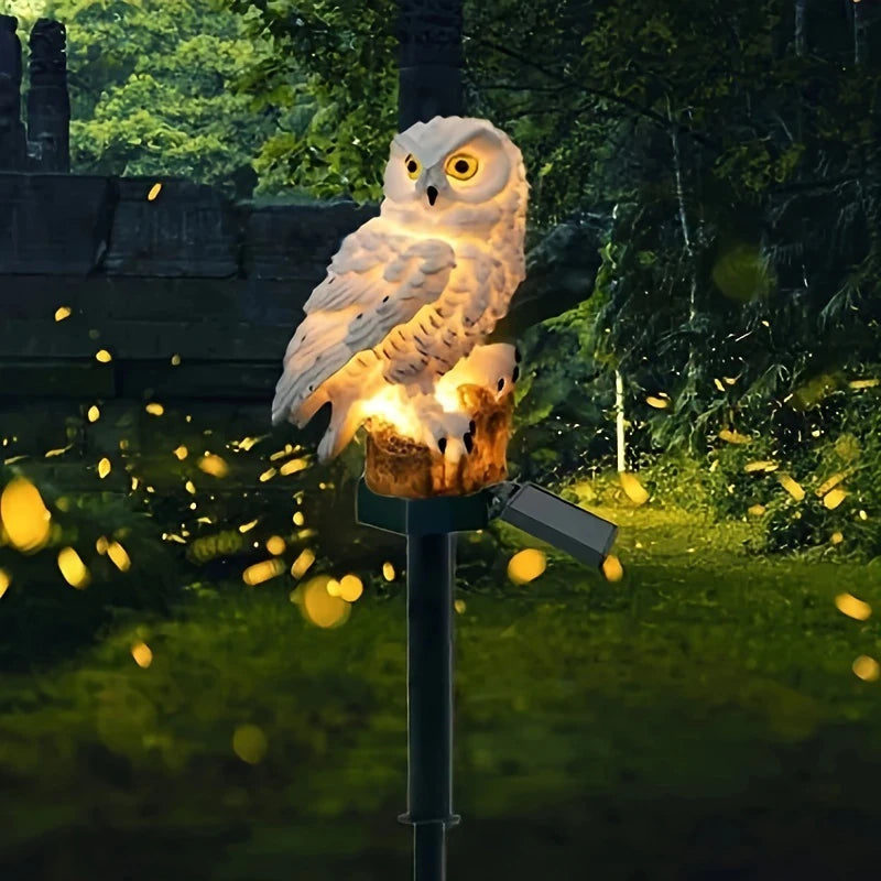 1PC Solar Powered Owl Ground Lamp Waterproof Outdoor Landscape Light for Lawn Garden Patio Pathway Night Atmosphere Decor Light