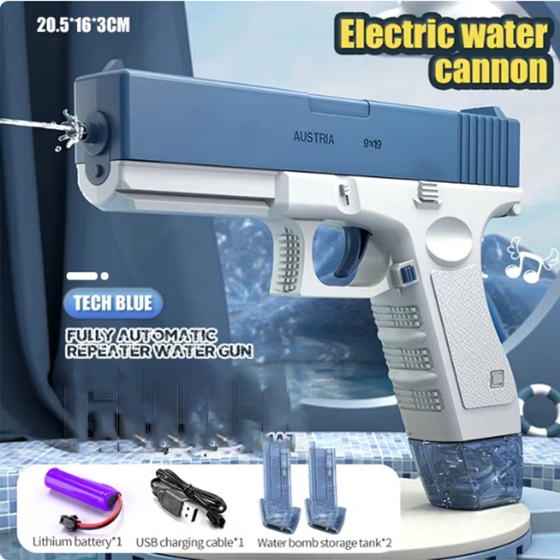 New Summer Water Guns Electric Pistol Shooting Toy Full Automatic Outdoor Beach Gun Summer Water Toy for Kids Boys Girls Adults