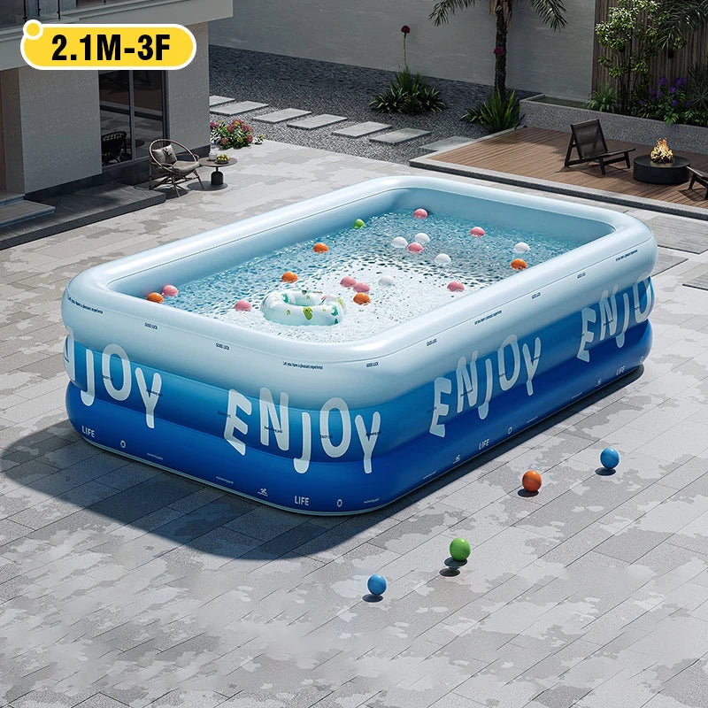 Large Inflatable Pool Swimming Pool 1.5M/1.8M/2.1M/3/2.6M Removable above Ground Children'S Pvc Family Party Pools Outdoor Toys