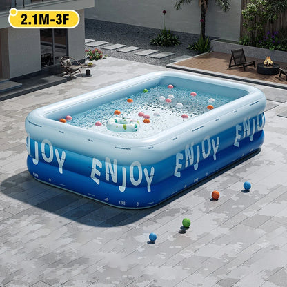Large Inflatable Pool Swimming Pool 1.5M/1.8M/2.1M/3/2.6M Removable above Ground Children'S Pvc Family Party Pools Outdoor Toys