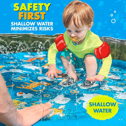100/60Cm Children'S Inflatable Water Spraying Game Mat Outdoor Game Toy Lawn Swimming Pool Mat Children'S Toy Beach Mat