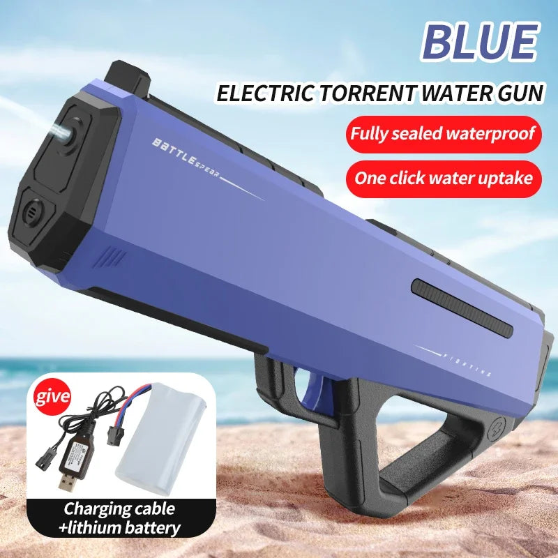 Summer Children Electric Powerful Water Guns One Click Water Absorption Fully Automatic Watergun Kids Outdoor Beach Pool Toys