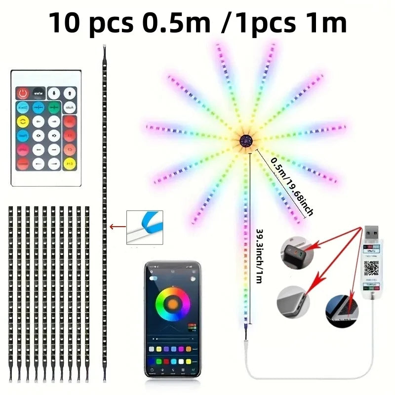 Smart LED Ambient Light RGB Sound Pickup Esports Lamp Remote Control APP Rhythm Holiday Party Christmas Wall Decor Lights Strip