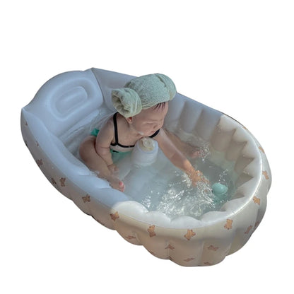Cartoon Pattern Bathtub 90X55X30Cm Foldable PVC Indoor Swimming Pool for Infants Summer Kids Water Fun Game