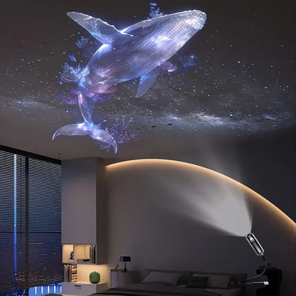 LED USB Projector Light 3/6Pcs Projection Patterns- Adjustable Whale Butterfly Jellyfish Starfish Night Light Festival Gift