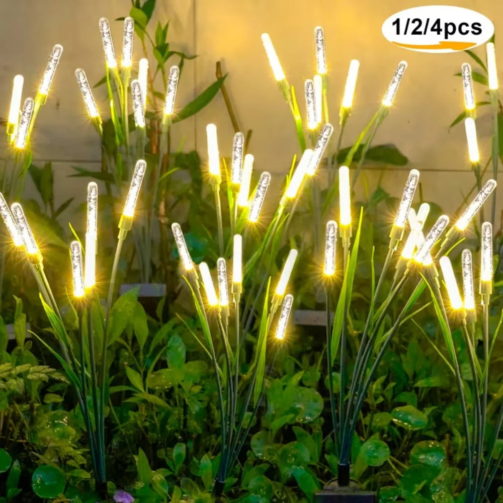 1/2/4PCS Outdoor Solar Reed Lights Waterproof Bubble Stake Lights for Garden Pathway Courtyard Decor
