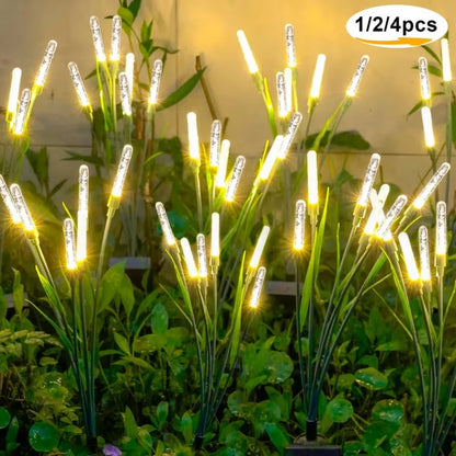 1/2/4PCS Outdoor Solar Reed Lights Waterproof Bubble Stake Lights for Garden Pathway Courtyard Decor