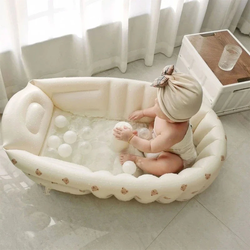Cartoon Pattern Bathtub 90X55X30Cm Foldable PVC Indoor Swimming Pool for Infants Summer Kids Water Fun Game