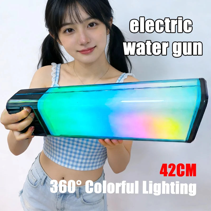 360° Light-Surrounding Electric Water Guns Toys Automatic High Pressure Water Toys Summer Outdoor Beach Fight for Adults Child