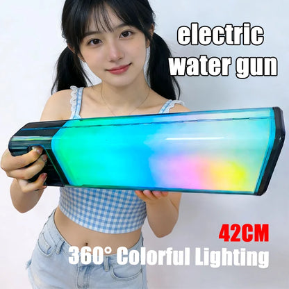 360° Light-Surrounding Electric Water Guns Toys Automatic High Pressure Water Toys Summer Outdoor Beach Fight for Adults Child