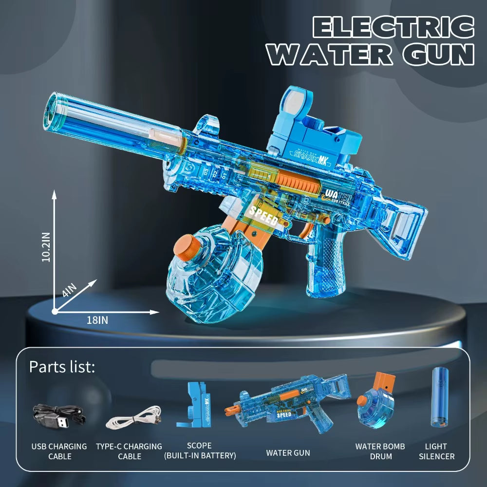 UMP45 Electric Water Gun Full Automatic Submachine with Light Large-Capacity Outdoor Beach Swimming Pool Shooting Game Kid Toy