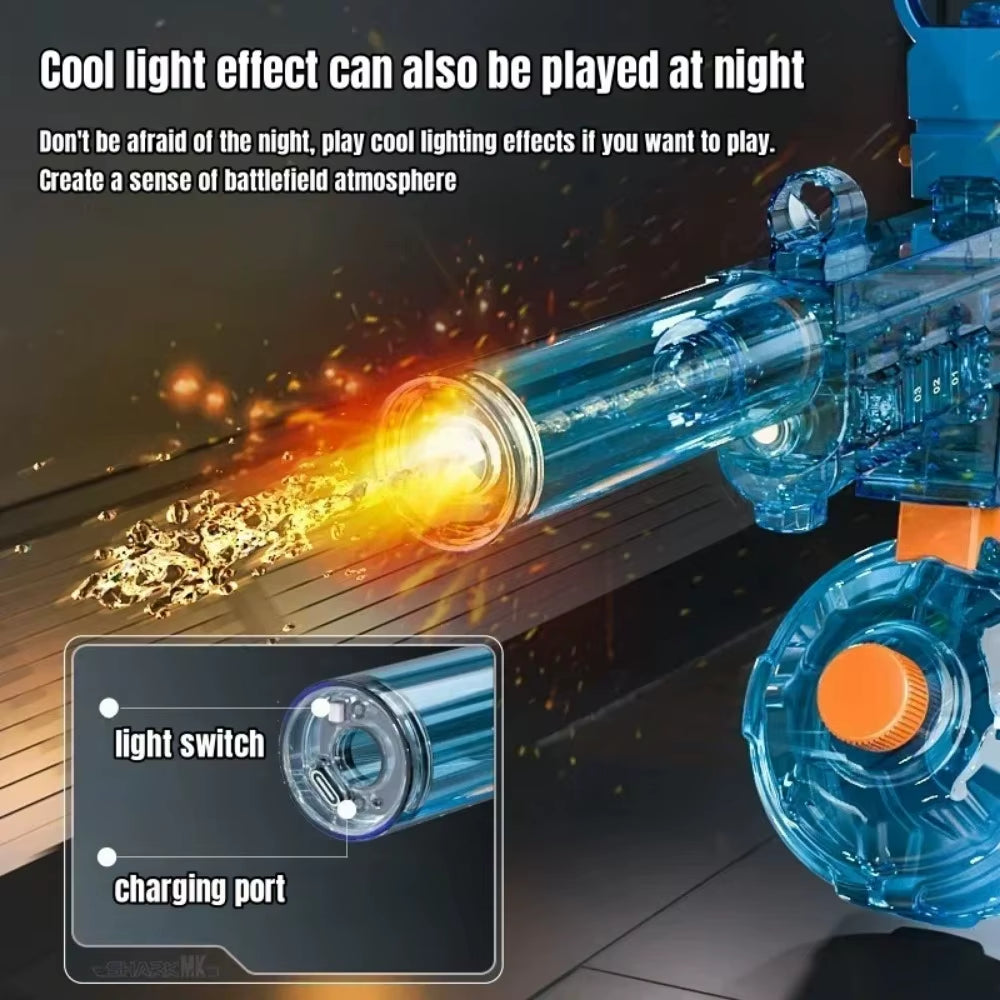 UMP45 Electric Water Gun Full Automatic Submachine with Light Large-Capacity Outdoor Beach Swimming Pool Shooting Game Kid Toy