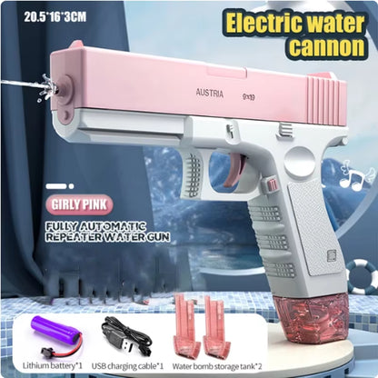 New Summer Water Guns Electric Pistol Shooting Toy Full Automatic Outdoor Beach Gun Summer Water Toy for Kids Boys Girls Adults