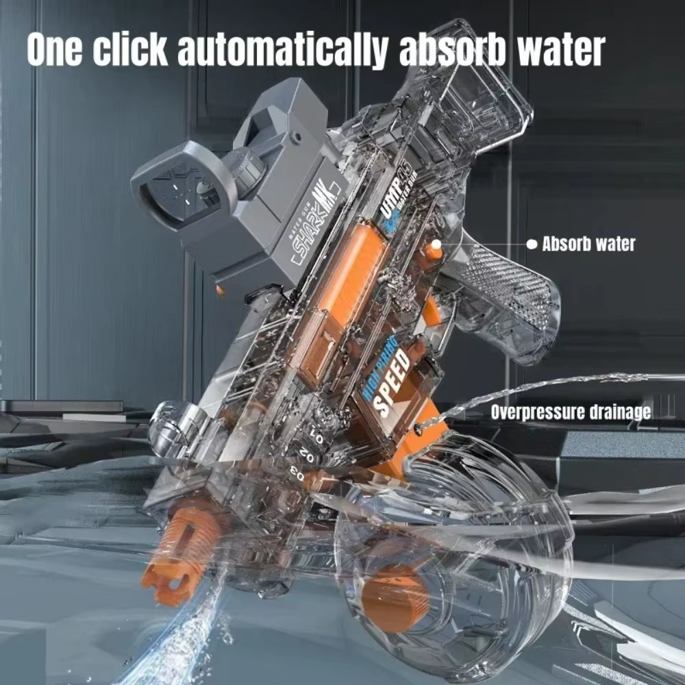 UMP45 Electric Water Gun Full Automatic Submachine with Light Large-Capacity Outdoor Beach Swimming Pool Shooting Game Kid Toy