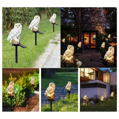 1PC Solar Powered Owl Ground Lamp Waterproof Outdoor Landscape Light for Lawn Garden Patio Pathway Night Atmosphere Decor Light