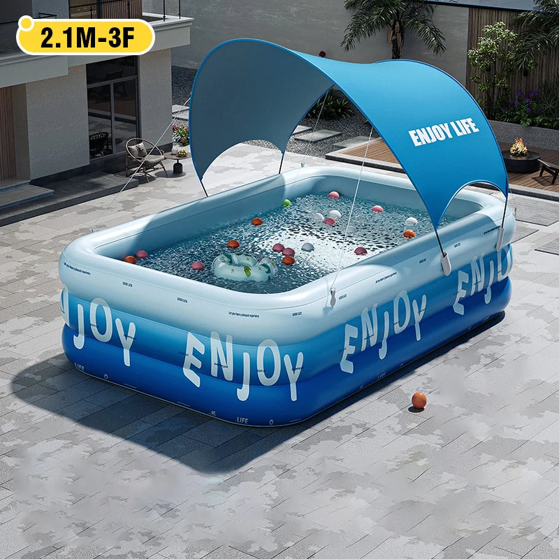 Large Inflatable Pool Swimming Pool 1.5M/1.8M/2.1M/3/2.6M Removable above Ground Children'S Pvc Family Party Pools Outdoor Toys