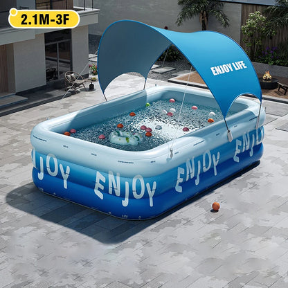 Large Inflatable Pool Swimming Pool 1.5M/1.8M/2.1M/3/2.6M Removable above Ground Children'S Pvc Family Party Pools Outdoor Toys