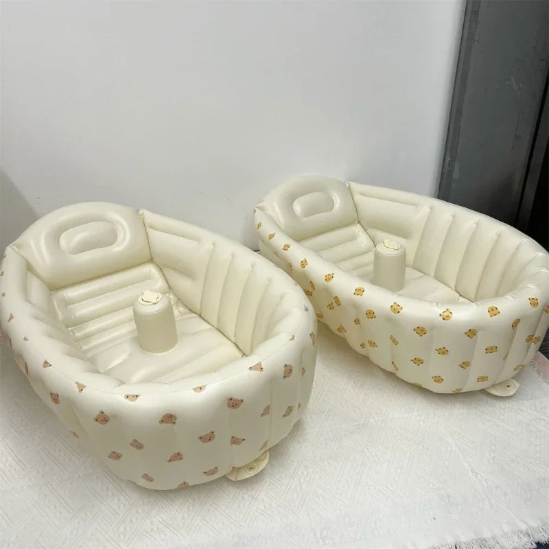 Cartoon Pattern Bathtub 90X55X30Cm Foldable PVC Indoor Swimming Pool for Infants Summer Kids Water Fun Game