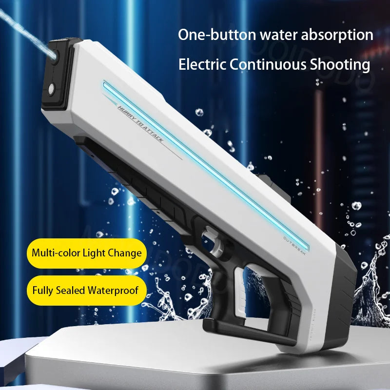 Unleash the Fun with the Powerful Electric Water Gun Toy - LED Automatic Water Pistol for Epic Outdoor Battles!