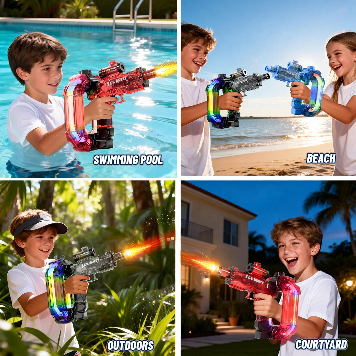 Unleash the Fun with the 2026 Electric Burst Water Gun - Long Range, Colorful, and Perfect for Outdoor Adventures!
