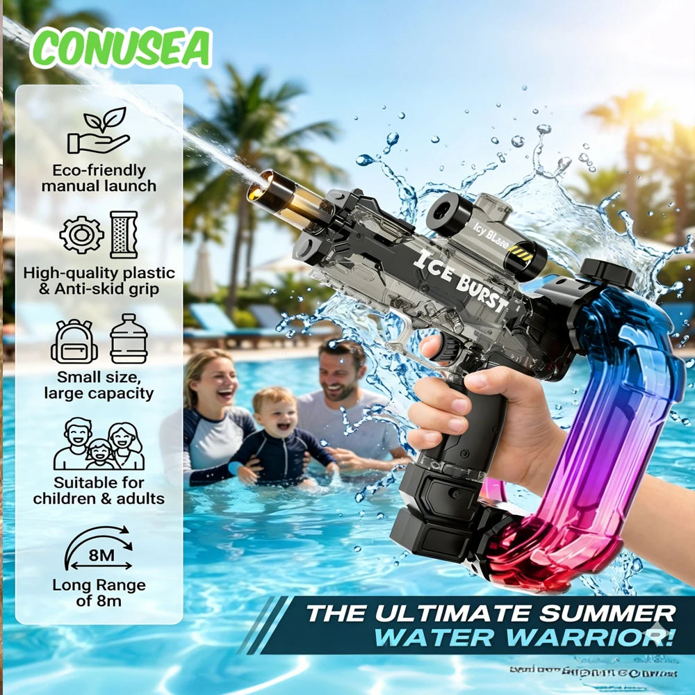 Unleash the Fun with the 2026 Electric Burst Water Gun - Long Range, Colorful, and Perfect for Outdoor Adventures!