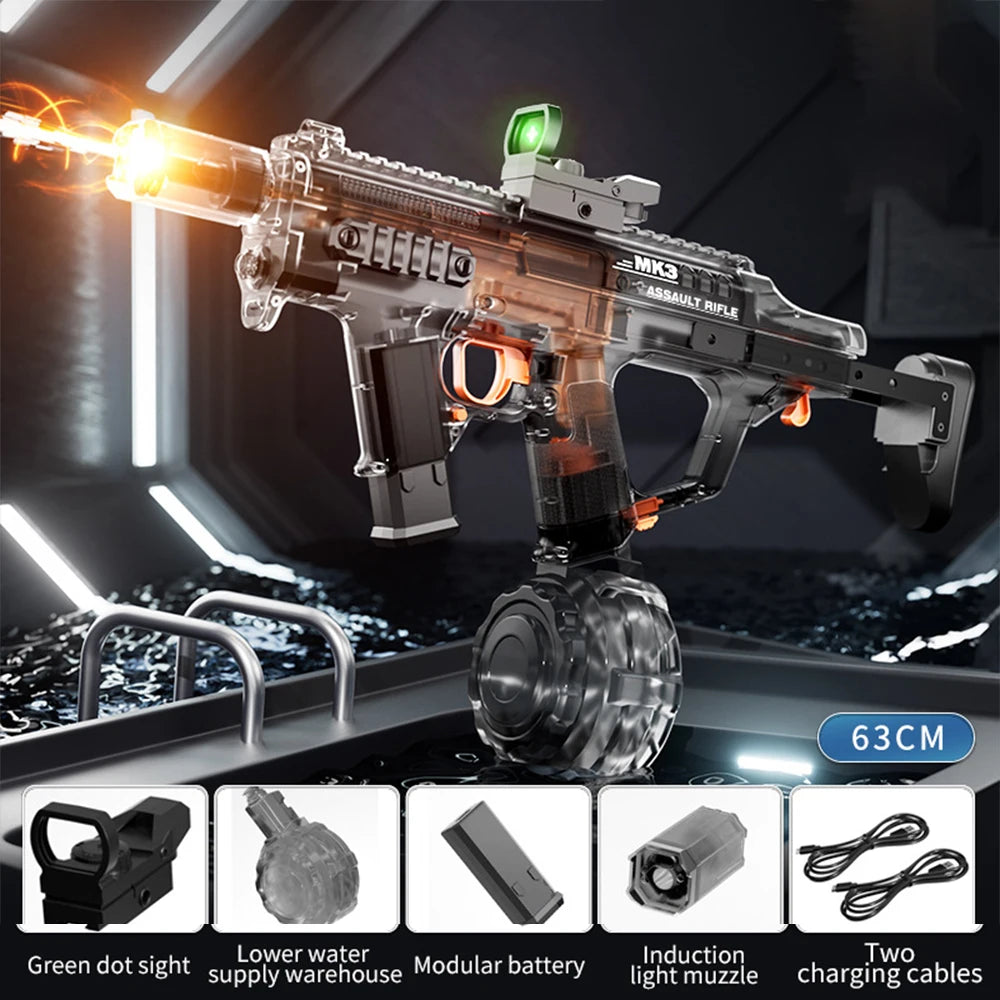 Unleash the Fun with Our Electric Water Gun – High-Pressure, LED Light Effects, and Long-Range Shooting!