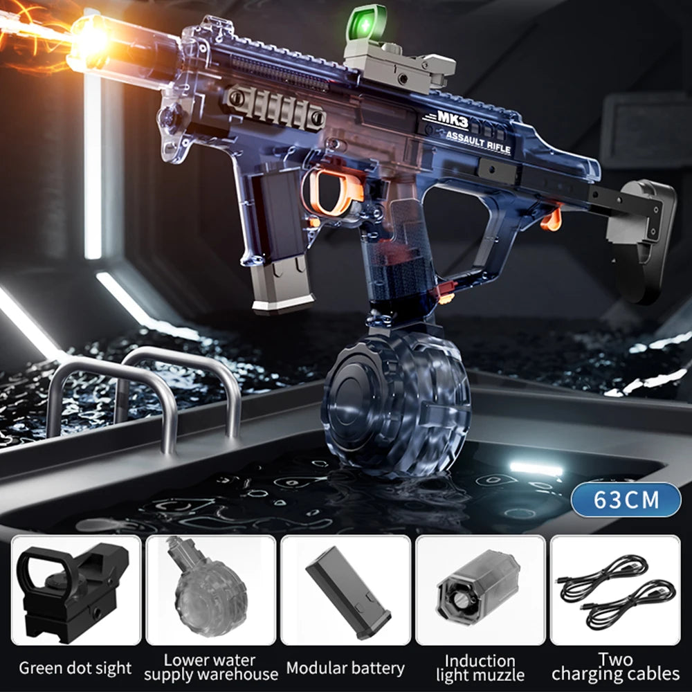 Unleash the Fun with Our Electric Water Gun – High-Pressure, LED Light Effects, and Long-Range Shooting!