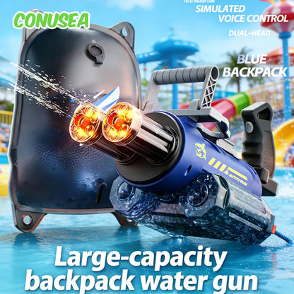 Voice Control Water Gun Automatic Electric Pistol Large-Capacity Backpack Watergun Outdoor Beach Games for Adult Kids Children