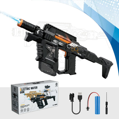 Experience Epic Summer Battles with the Interstellar Victor Auto Water Gun - Rechargeable with Scope, Light & Charger for Kids 6+!