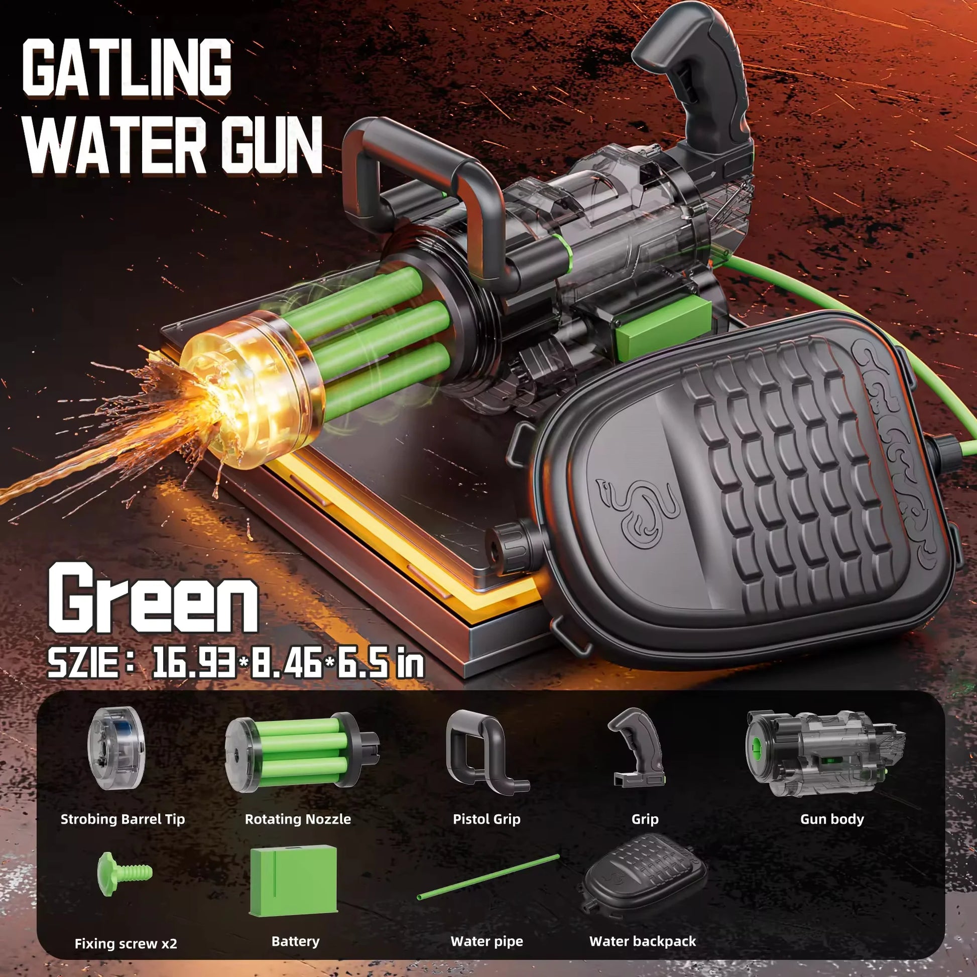 Ultimate Kids Gatling Electric Water Gun - Automatic Continuous Shooting with Backpack for Epic Summer Fun!
