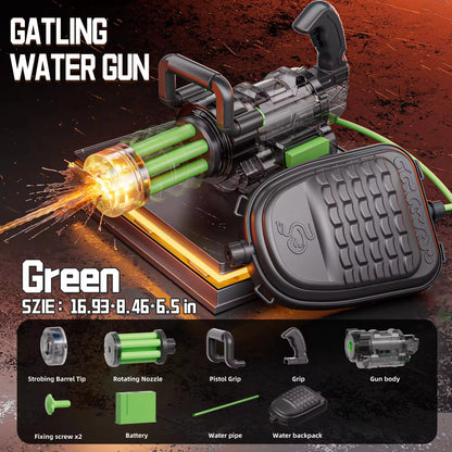 Ultimate Kids Gatling Electric Water Gun - Automatic Continuous Shooting with Backpack for Epic Summer Fun!