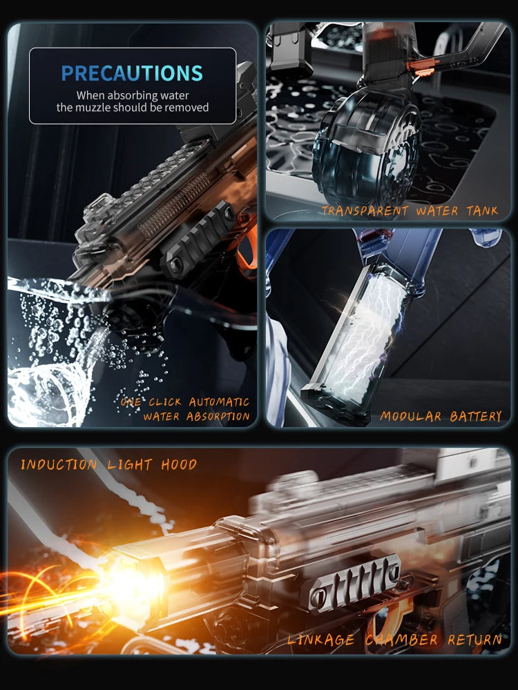 Unleash the Fun with Our Electric Water Gun – High-Pressure, LED Light Effects, and Long-Range Shooting!