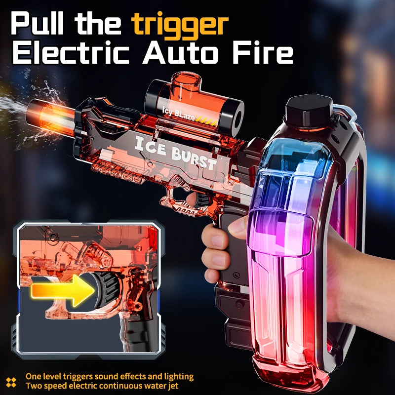 Unleash the Fun with the 2026 Electric Burst Water Gun - Long Range, Colorful, and Perfect for Outdoor Adventures!