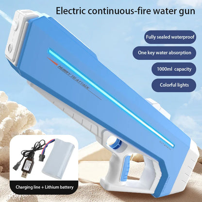 Unleash the Fun with the Powerful Electric Water Gun Toy - LED Automatic Water Pistol for Epic Outdoor Battles!