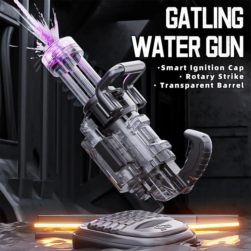 Ultimate Kids Gatling Electric Water Gun - Automatic Continuous Shooting with Backpack for Epic Summer Fun!